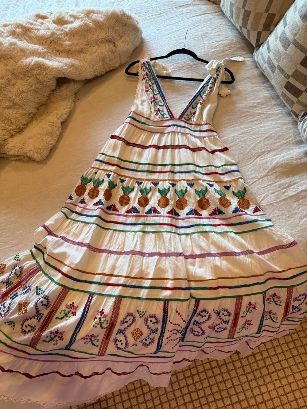 FARM Rio White Maxi Dress with Multicolor Embroidery - Picture 6 of 6